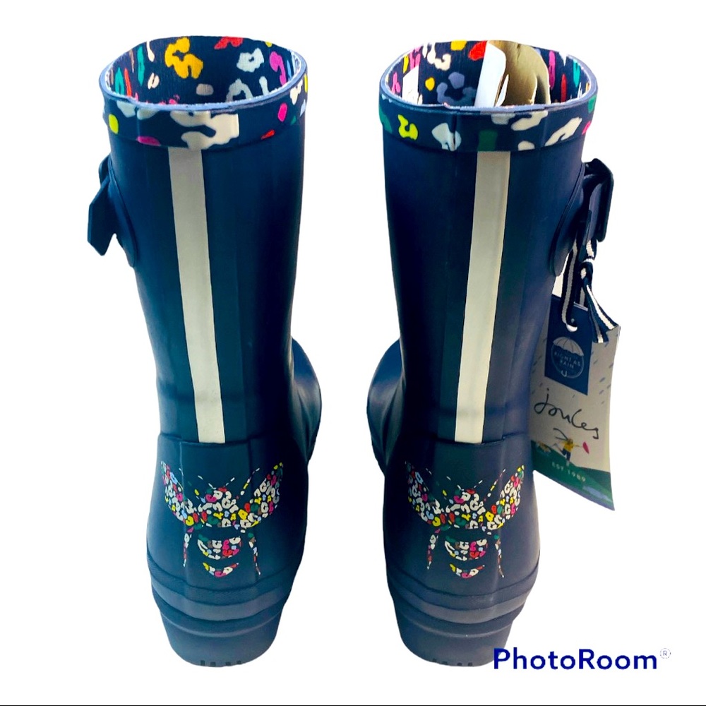 NWT JOULES "bee" mid calf rain-boots sz7